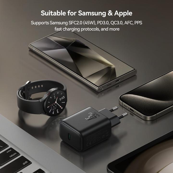Produktbild Joyroom GaN Wall Charger USB-C, 45W - Black (45 W)