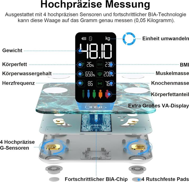 Produktbild Healthkeep Körperanalysewaage (180 kg)