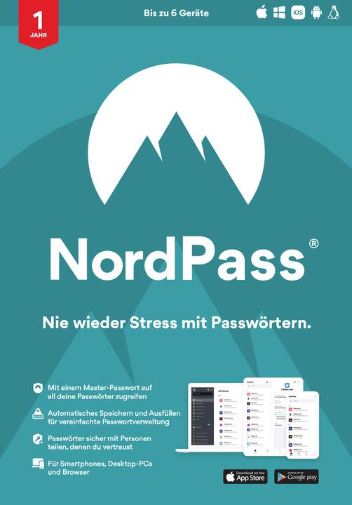 Produktbild NordVPN NordPass Password Manager (6 User, 12 Monate)