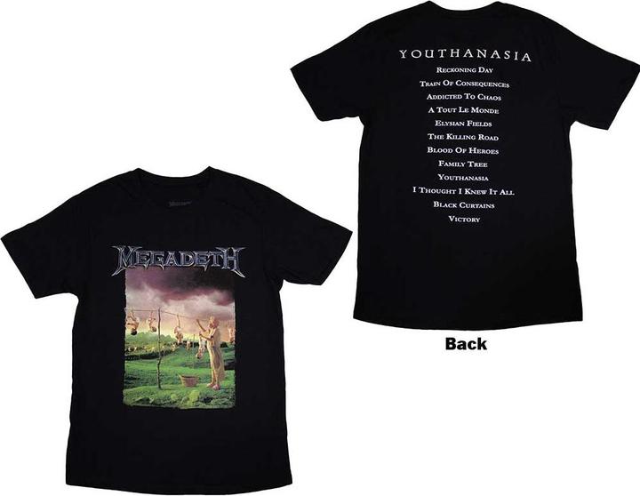 Actual product image Megadeth Youthanasia Tracklist Back Print (M)
