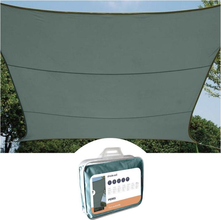 Perel SONNENSEGEL - QUADRATISCH - 5 x 5 m - FARBE: GRÜNGRAU (5 x 5 m)