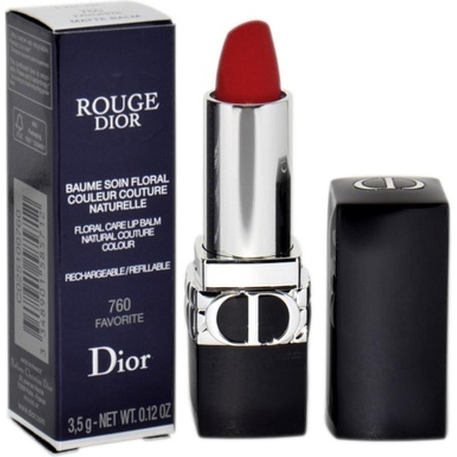 Dior Rosso Rossetto + Lucidalabbra, Rouge Balm Mat N. 760 (760 Preferito)