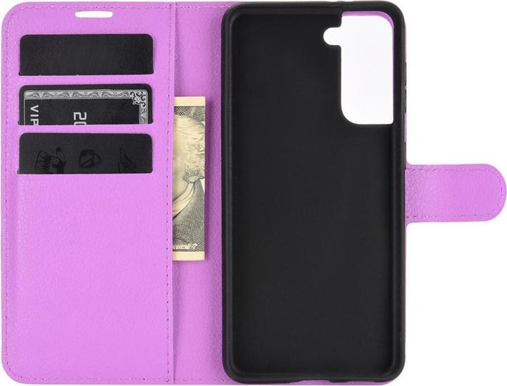 Actual product image Cover-Discount Galaxy S21 - leather case cover purple (Samsung Galaxy S21)