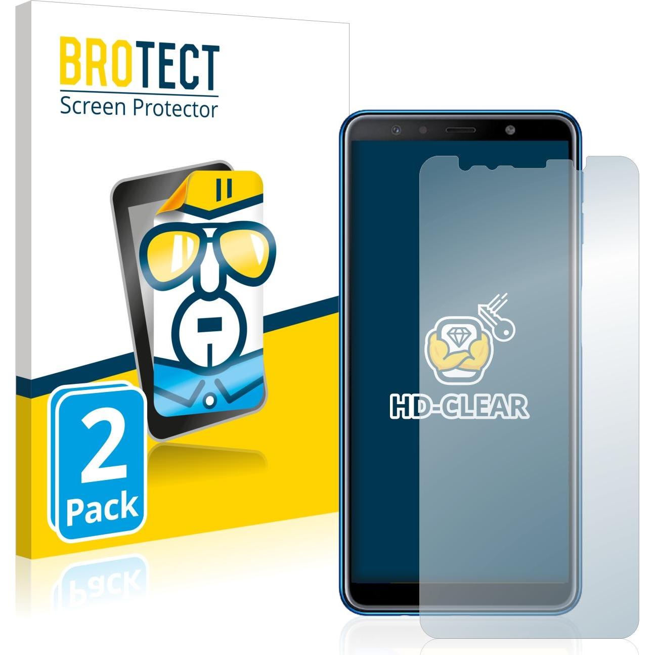 BROTECT Pellicola Trasparente (2 pz., Samsung Galaxy A7 (2018)), Pellicola protettiva smartphone, Trasparente