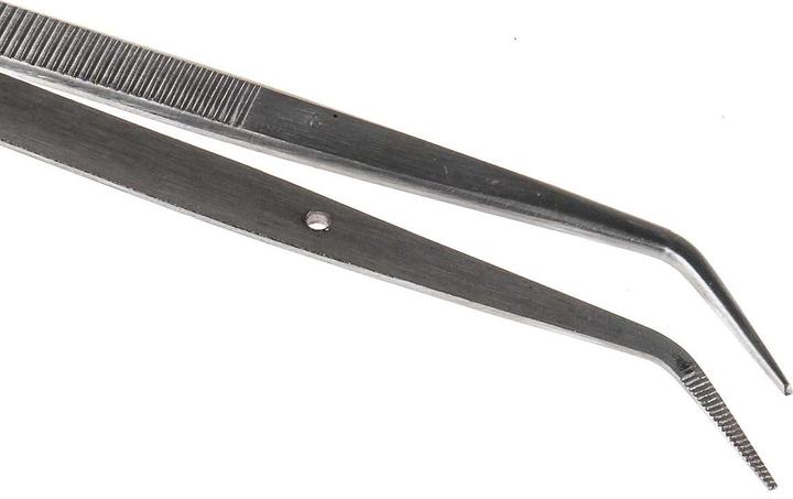 Produktbild RS PRO Edelstahl Pinzette, Spitze Gebogen, Fein Abgerundet, 150 mm mm