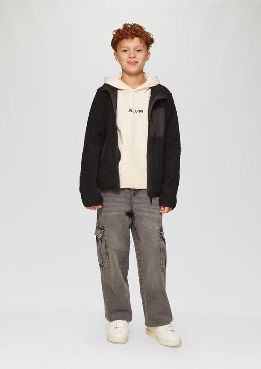Actual product image S.Oliver Sweatshirt Unisex Kapuzen-Sweatshirt mit Känguru-Tasche und Frontprint (134, 140)
