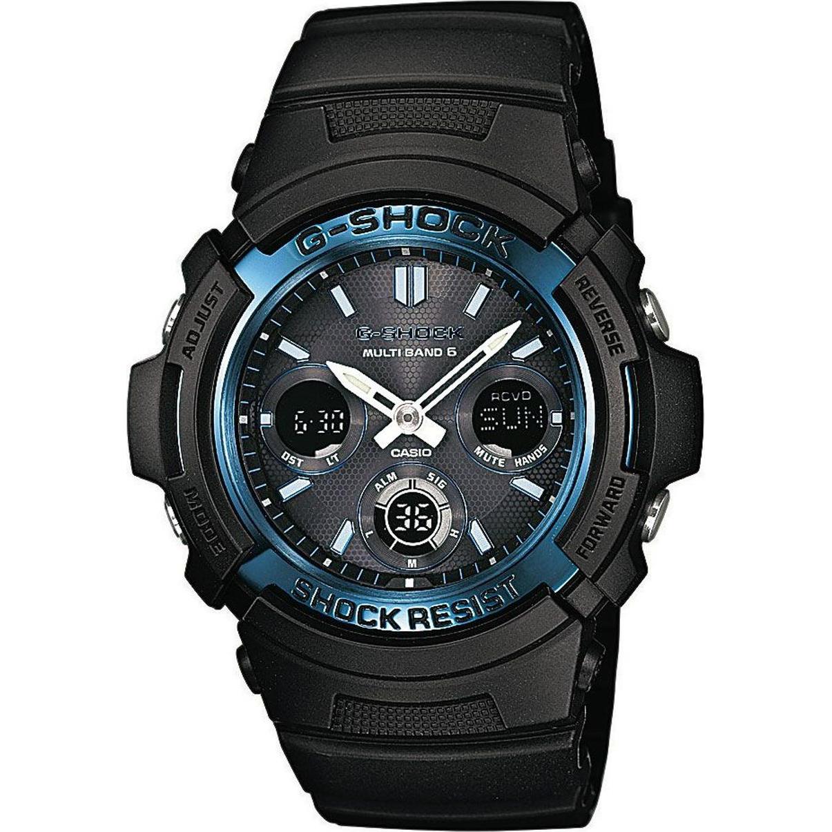 Casio Nero/Blu Orologio Da Polso, Awg-M100a-1Aer, (Cronografo, 46 Mm)