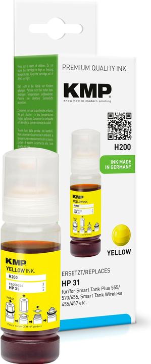 Produktbild KMP Tintenpatrone ersetzt HP 1VU28AE(31)YEL Kompatibel einzeln Gelb H200 1769,0009 (1769,0009) (Y)
