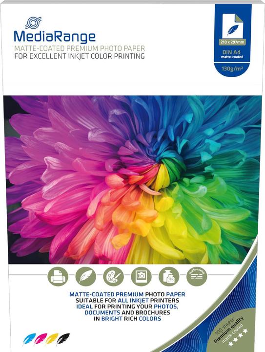 Actual product image MediaRange Photo paper (130 g/m², A4, 100 x)