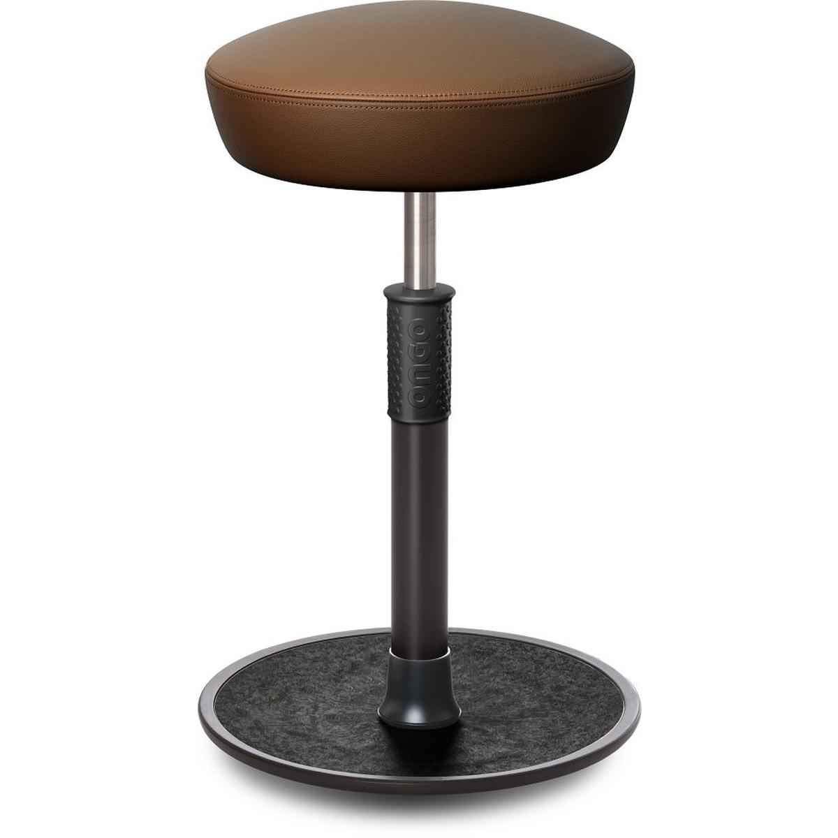 Ongo, Bürostuhl, Sitz- Stehhocker Free Tall Hutsitz Boxmark Leder Braun schwarz /schwarz