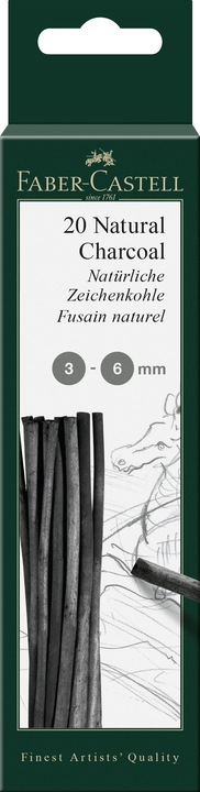 Produktbild Faber-Castell PITT Monochrome Kohle (Hart, 12 x)