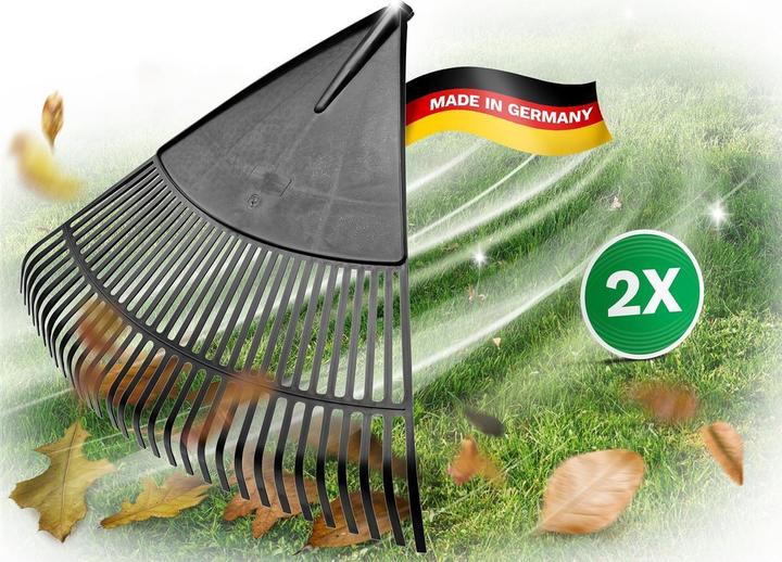 Novatool 2X Laubbesenkopf, Laubbesen mit 30 Kunststoff-Zinken, Rechen Arbeitsbreite 75cm, Laubrechen