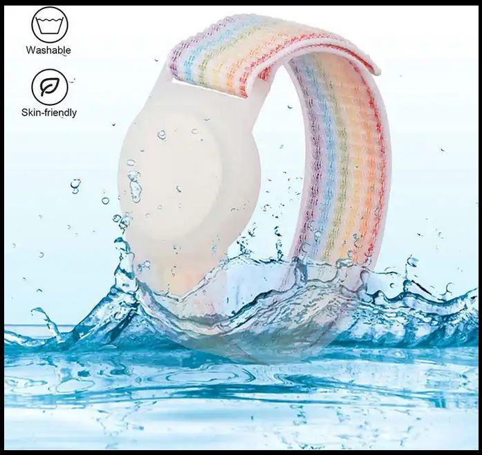 Produktbild PhoneLook Verstellbares Velcro Nylon Armband für Kinder & Erwachsenen mit AirTag Halterung