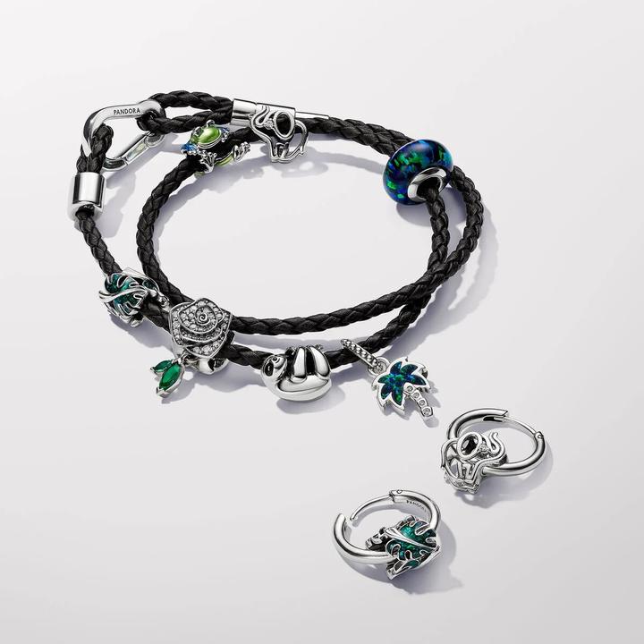 Immagine prodotto Pandora Moments - Bracciale doppio in pelle intrecciata marrone (38 cm, Argento 925, Cuoio)
