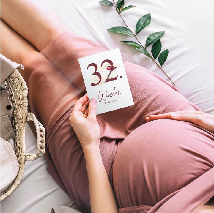 Actual product image Eulentaler Milestone cards pregnancy flowers