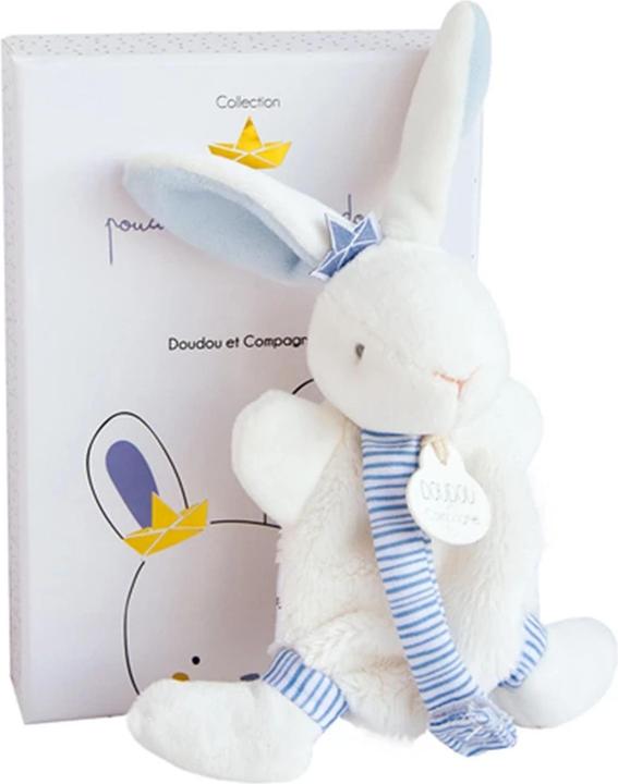 Doudou et Compagnie Hase Matrose Schmusetuch mit Schnullerkette