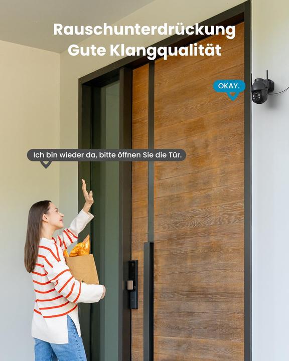 Actual product image IeGeek 2K 360° PTZ Überwachungskamera mit Solarbetrieb, Bewegungsmelder, Farb-Nachtsicht, 2-Wege-Audio