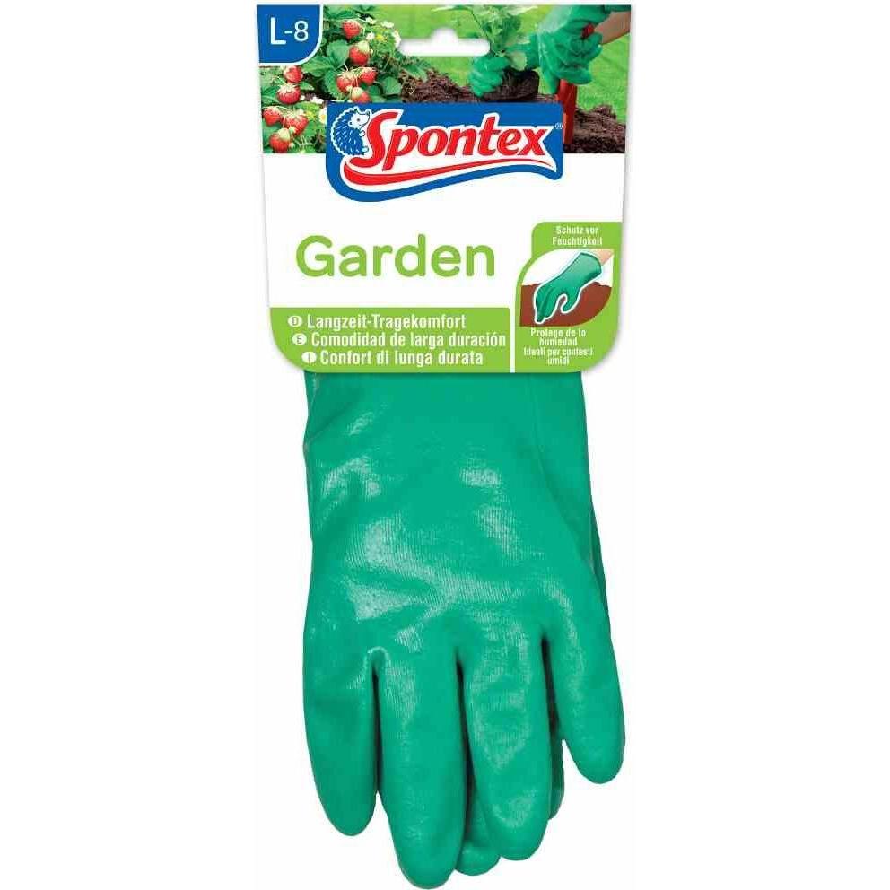 Spontex, Schutzhandschuhe, aus Baumwolle, Beschichtung: Nitril, Farbe: grün, Grösse: 8 (8)