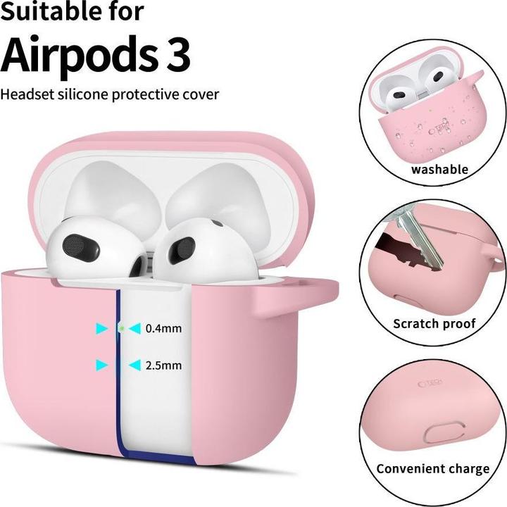 Produktbild Tech-Protect Silicone Hook Case for Apple AirPods 3 - Pink (Kopfhörer Hülle)