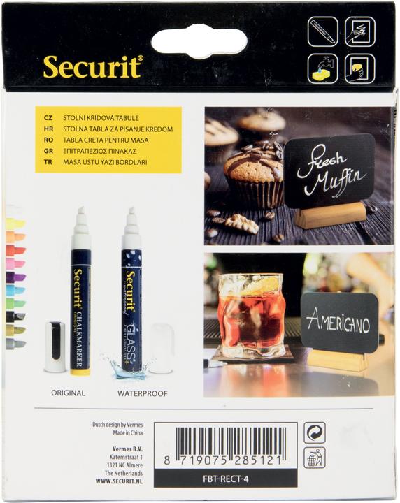 Immagine prodotto Securit Lavagna da tavolo RECT FBT-RECT nero 7,5x9x2cm (7,5 x 9 x 2 cm)