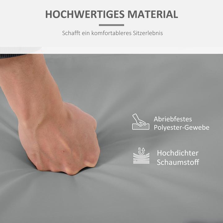 Produktbild Outsunny Sitzkissen-Set Polyester Hellgrau (56 x 52 cm)
