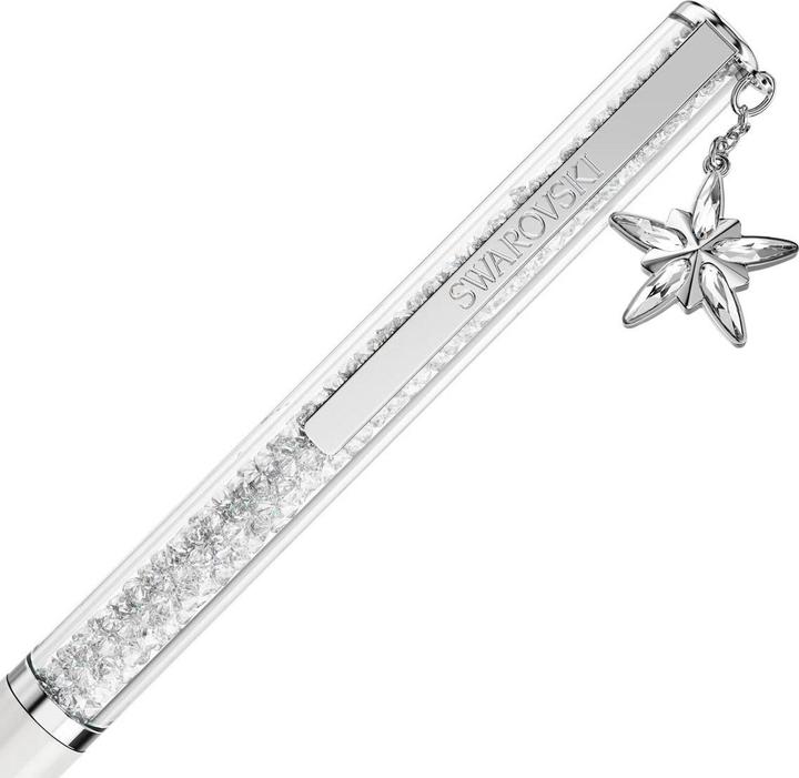 Image du produit Swarovski Crystalline Kugelschreiber Weiss lackiert verchromt (Argent, Blanc)