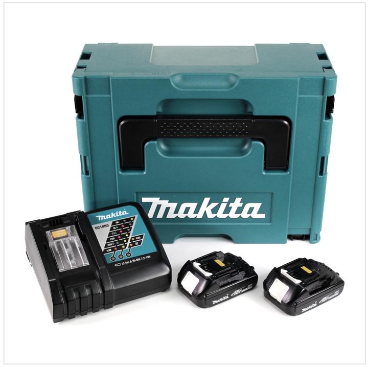 Productafbeelding Makita Krachtbronset 18V met 2x BL1815N batterij 1,5Ah + DC18RC lader + Makpac (18 V)