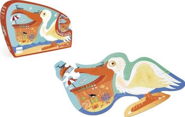 Produktbild Scratch Shape Puzzle Pelikan 24 Teile (24 Teile)