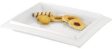 Esmeyer ® Vassoio da pasticceria BETTY 23,5x29,5 cm (LxL) in porcellana bianca