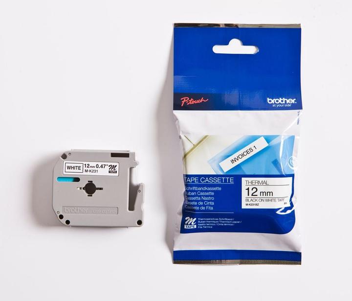 Produktbild Brother MK-231BZ DirectLabel schwarz auf weiss 12mm x 8m Schwarz Weiss P-Touch M 9-12mm (1.20 cm, Weiss)