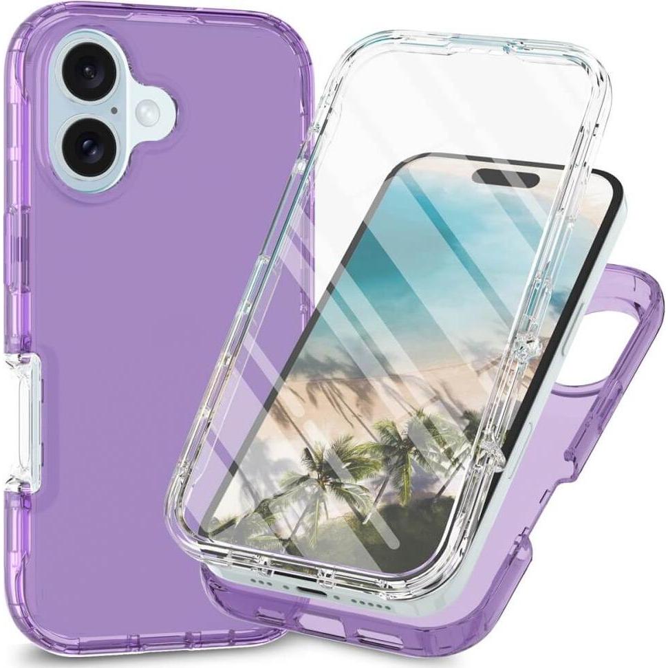 Cover-Discount iPhone 16 Plus - Full Protection Schutzhülle (Apple iPhone 16 Plus), Smartphone Hülle, Violett