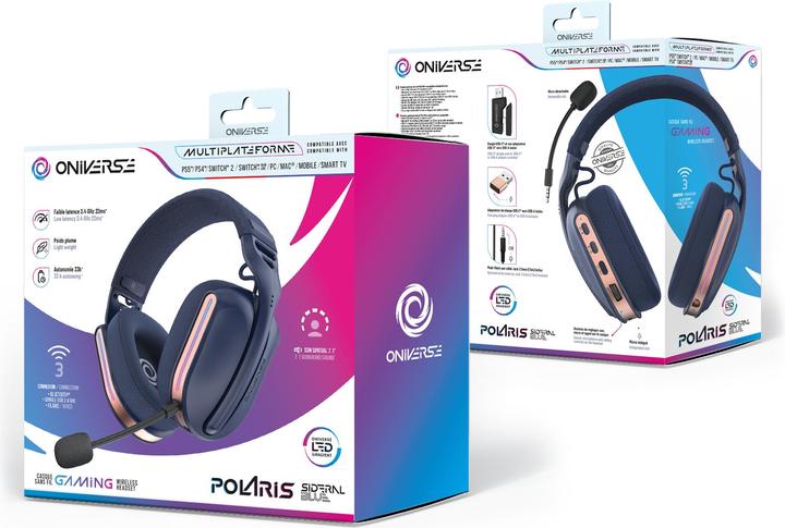 Produktbild Oniverse Polaris Wireless Gaming Headset, Navy Blue (Kabelgebunden, Kabellos)