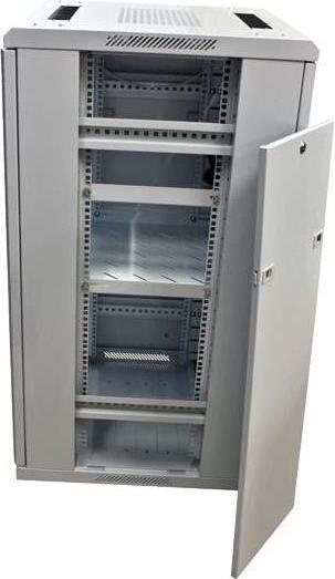 Produktbild Allnet 19 Schrank 22HE B600 / T1200mm *lichtgrau* SNB-Serie Glastür (22 HE, 19 Zoll Rack)
