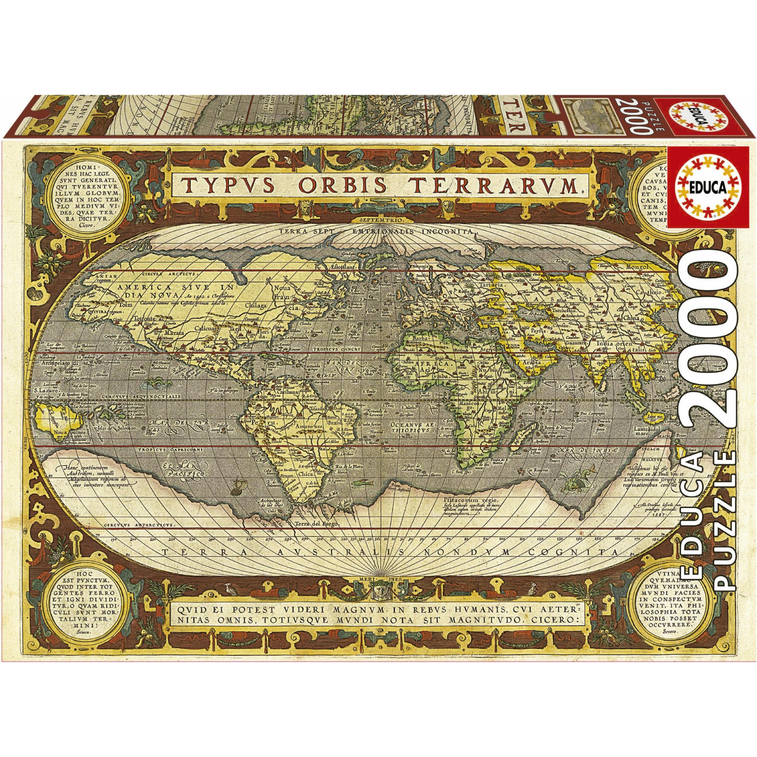 Educa 19620 Puzzle 2000 Pcs. Map Of The World (2000 Teile)