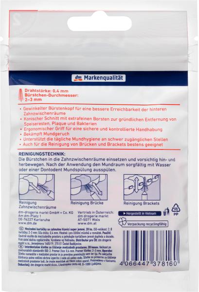Immagine prodotto dm Dontodent Interdentalbürsten (28 x, 0.40 mm)