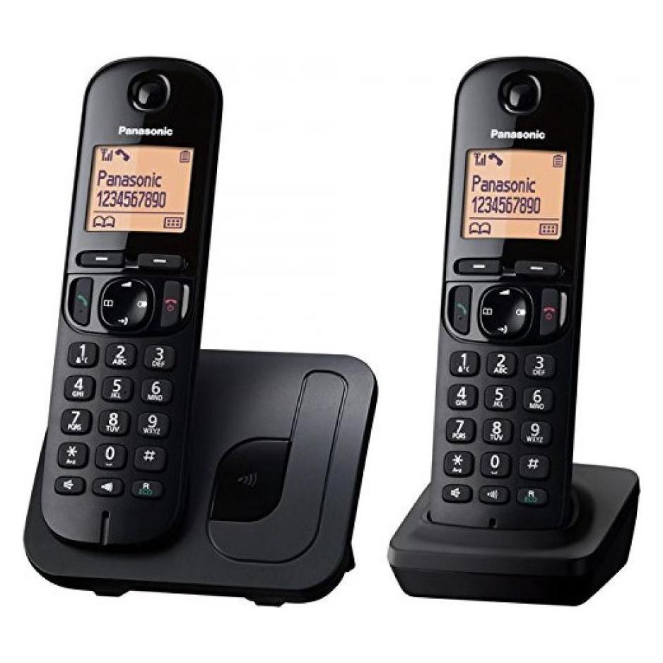 Panasonic KX-TGC212 DECT telephone Caller ID Black, Telefon, Schwarz