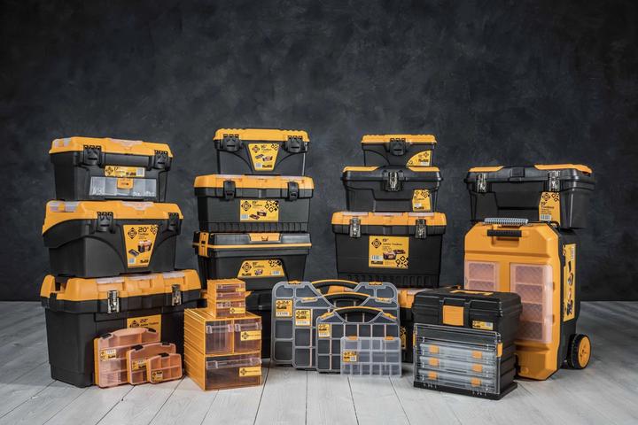 Produktbild Forte tools Toolbox in 16,5x13,6x32 cm, Werkzeugkoffer, Koffer mit Metall-Laschen und internen Organ (1 Teile)