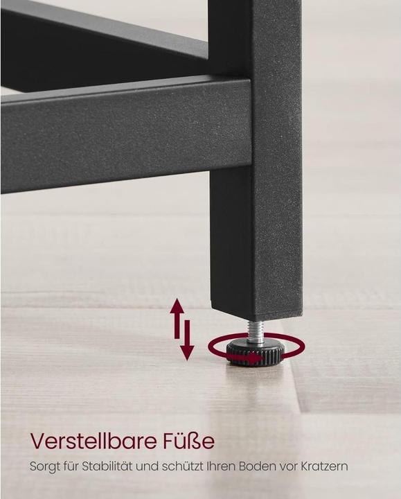 Produktbild Vasagle Schreibtisch braun L-Form, O-Fuss-Gestell schwarz 149,0 x 50,0 cm (149 x 149 x 76 cm)