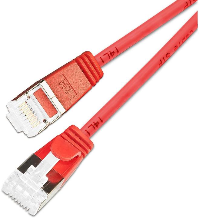 Produktbild SLIM Slimpatchkabel RJ-45, Cat 6A, U/FTP, 0.25 m, Rot, 50-Pack (U/FTP, CAT6a, 0.25 m)