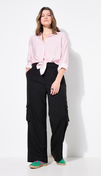 Immagine prodotto Studio Untold Pantaloni a vita alta con taglio della gamba ampio, cintura parzialmente elastica e tasche cargo (42)