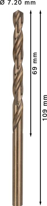 Produktbild Bosch Professional Zubehör PRO Stainless Steel HSS-Co Spiralbohrer, 7,2 x 69 x 109 mm (7.2 mm)