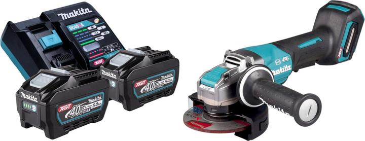 Actual product image Makita GA 047 GT201 Akku Winkelschleifer 40 V max. 125 mm X-LOCK Brushless + 2x Akku 5,0 Ah + (125 mm)