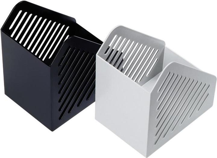 Produktbild Helit Stehsammler Gitterstruktur, DIN A5, Polystyrol lichtgrau, eckenschonend durch Raster in Einfüllricht (A5)