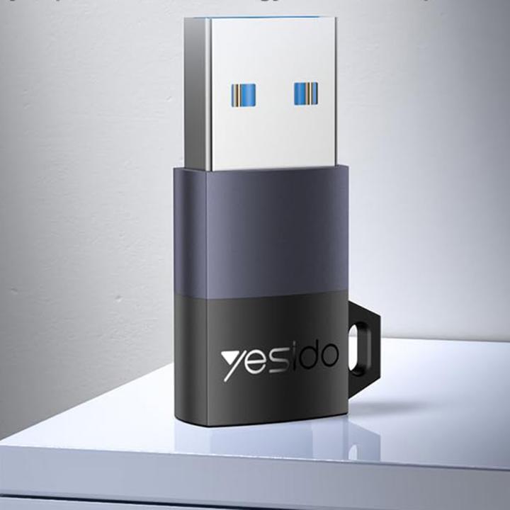 Immagine prodotto Yesido - OTG Adapter (GS34) - USB3.0 Male to Type-C Female, 18W, Aluminum Alloy - Grey (USB 3.0, 18 W)
