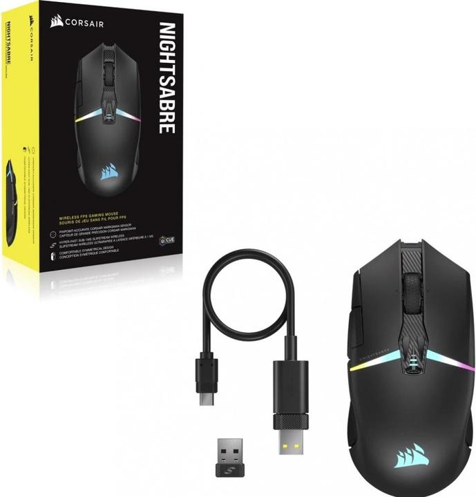 Actual product image Corsair Nightsabre (Cable, Wireless)