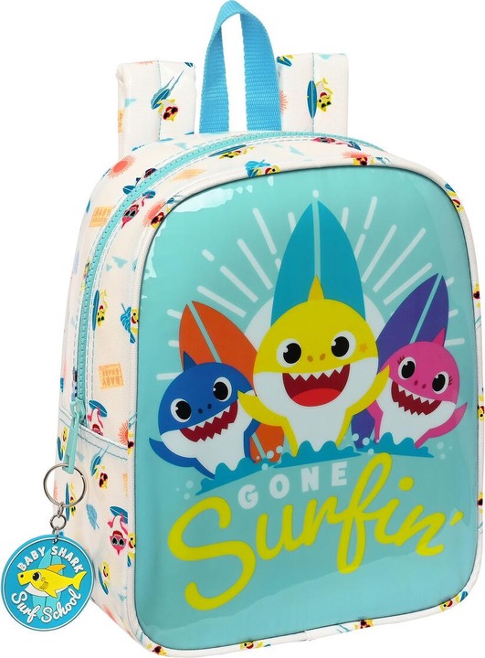 Pinkfong Kinderrucksack Baby Shark Surfing Blau Weiss 22 x 27 x 10 cm