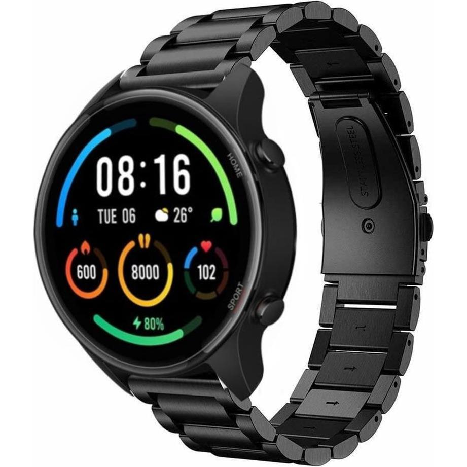 Strap-it Stahlarmband (Edelstahl, Xiaomi Mi Watch), Uhrenarmband, Schwarz