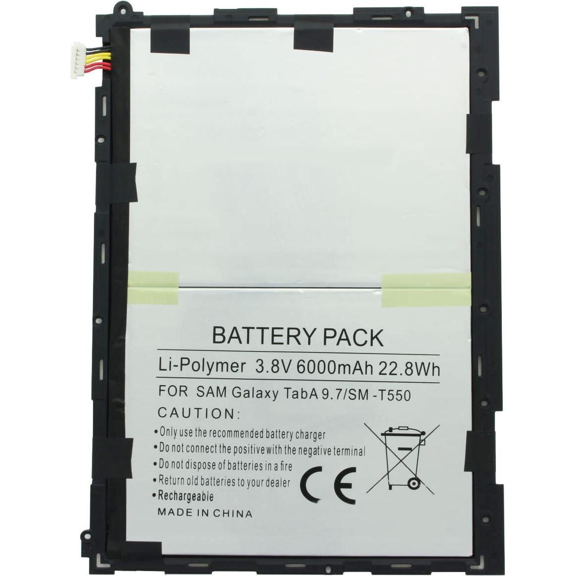 AccuCell Akku Samsung Galaxy Tab A 9.7, SM-P550, SM-T550, EB-BT550ABE, Smartphone Akku