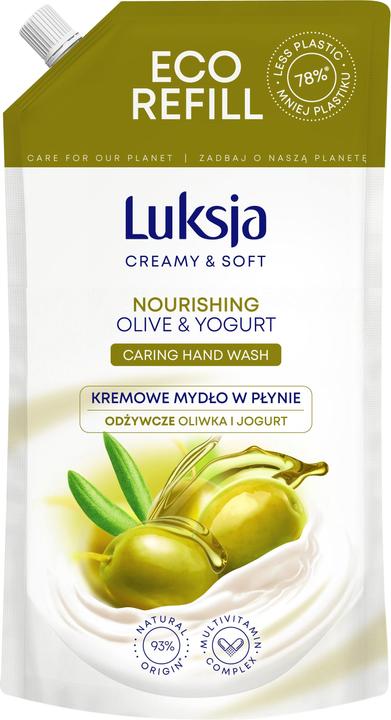 Actual product image Luksja Creamy liquid soap, olive, size 900ml (Liquid soap, 900 ml)