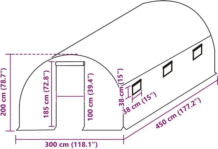 Image du produit vidaXL Gewächshaus Ersatzabdeckung